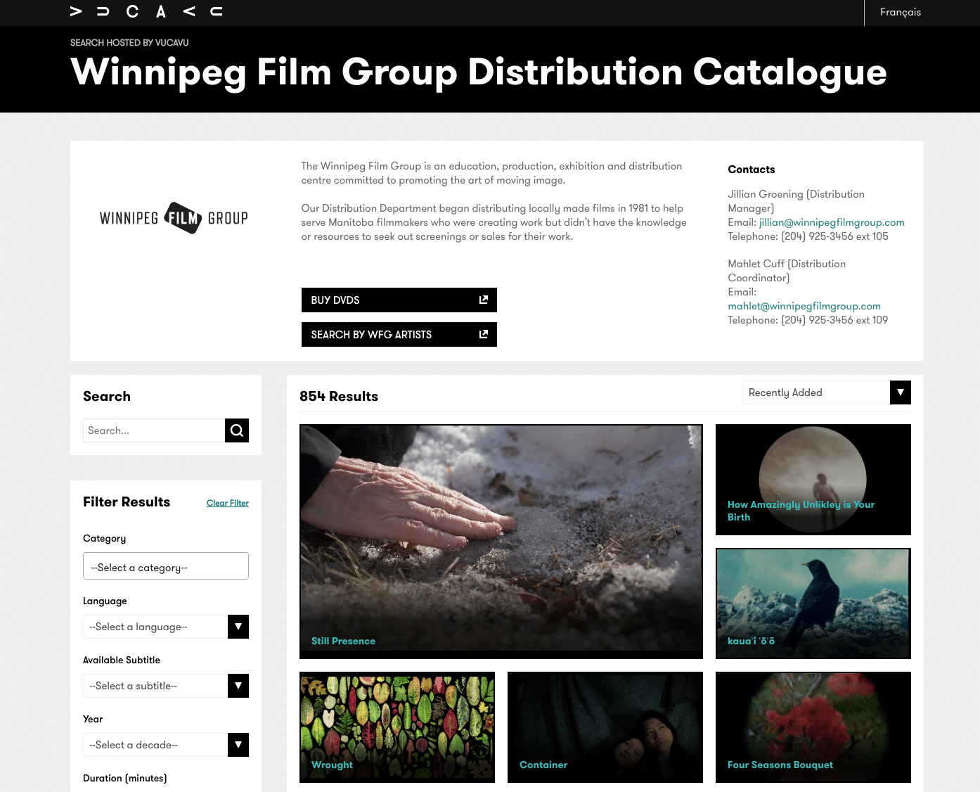 Winnipeg Film Group's Catalogue is Now Live on Vucavu Winnipeg Film Group